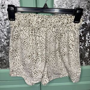 Mahina Cream Brown Animal Print Shorts Size Small